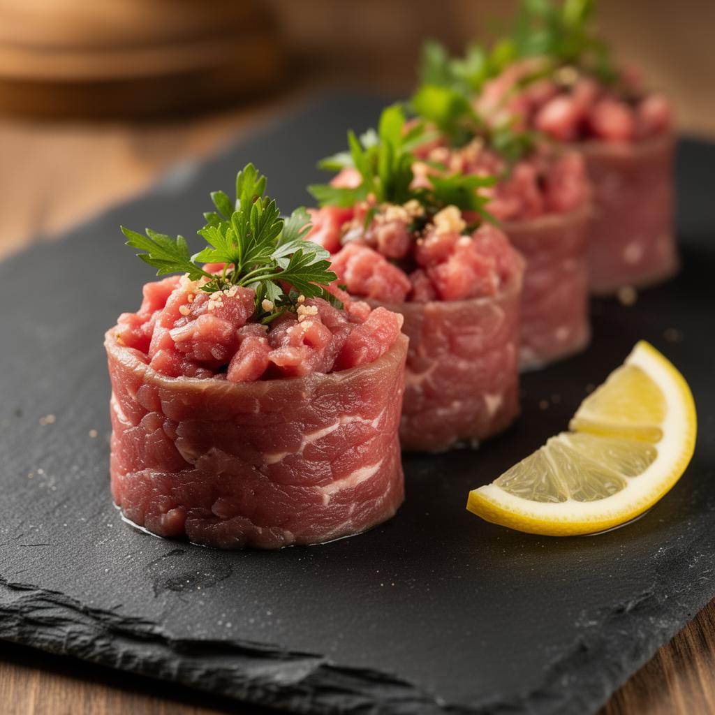 Sushi di carne dello chef